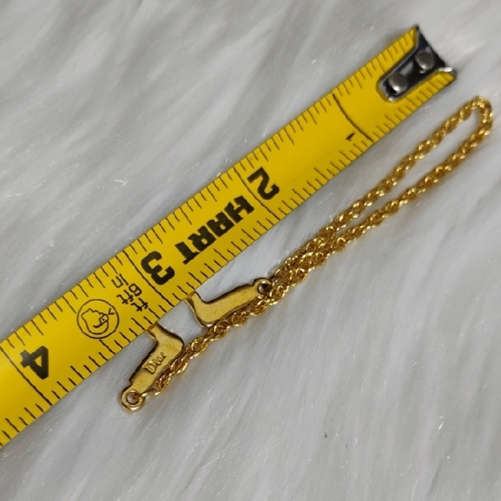Vtg Christian Dior Gold Tone Rope Chain Bracelet Feat Designer Logo - Picture 9 of 13